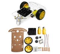 FACAIIO Smart 2WD Robot Car Chassis Kit con Encoder Velocità per Arduino | Misurazione della distanza di istruzione 1:48 motori di riduzione 3V-6V telaio trasparente