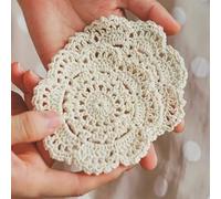 FACAIIO Sottobicchieri fatti a mano in stile bohémien floreale all'uncinetto, in cotone, vintage, per tavolino, ristorante, bar, casa, 10,5 cm, bianco sporco