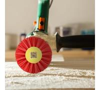 FACAIIO Spazzola abrasiva in nylon, 120 mm, grana 120, filamento in nylon abrasivo per la lavorazione del legno, foro da 19 mm