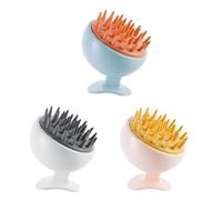 FACAIIO Spazzola massaggiante per cuoio capelluto in morbido silicone, per massaggio delicato e circolazione sanguigna, pettine per la cura dei capelli in ABS blu