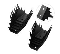 FACAIIO Spigoli di sicurezza in metallo per recinzioni da parete, confezione da 12, deterrenti anti-intrusione con rivestimento antiruggine per protezione esterna della casa, colore nero