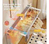 FACAIIO Stendibiancheria per termosifone, regolabile, senza punzonatura, in ferro battuto, per tubi di riscaldamento, con resistenza al calore di 120 °C e design rimovibile, colore bianco, 44,5 x 20 x