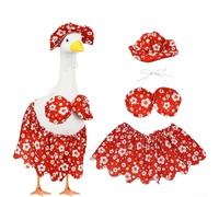 FACAIIO Summer Porch Hawaiian Goose Costume Set per 58,4 cm Grass Goose, include cappello occhiali da sole e bikini (rosso)