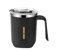 FACAIIO Tazza termica in acciaio inox con manico e coperchio, 480 ml, per bevande calde o fredde, per uso esterno in ufficio