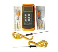 FACAIIO Termometro a termocoppia digitale a doppio canale K-Type da -50 °C a 1300 °C, schermo LCD 6802 II, 4 sonde 9 V per BGA HVAC