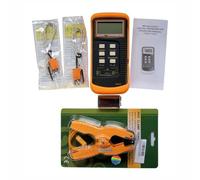 FACAIIO Termometro digitale a termocoppia 6802 II con ingresso a doppio canale tipo K, morsetto per tubi, per HVAC, arancione e grigio scuro