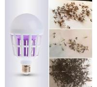 FACAIIO Trappola per mosche per interni con LED fotocatalitico, elettrico automatico dal tramonto all'alba, silenziosa per luce UV a 360 gradi, per patio, bianco per rotondo