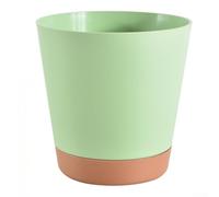 FACAIIO Vaso da fiori trasparente autoirrigante, fioriere da interni con finestra per l'acqua, per giardinieri impegnati, fodera in plastica leggera (verde, 15,3 cm)