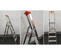 Tecnoscala FACAL Quadra 50/6 in alluminio 6 gradini, scalandrino professionale con cavalletto