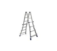 FACAL Scala Telescopica Multiuso 4+4 Gradini in Alluminio Altezza max 400 cm - BB2 All Briko Blu 2