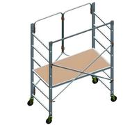 Facal Ponteggio Trabattello in Alluminio Pieghevole con Ruote 150x75
