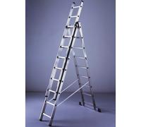 Facal Scala in Alluminio da Appoggio Cavalletto Libretto Multiuso 7 Gradini