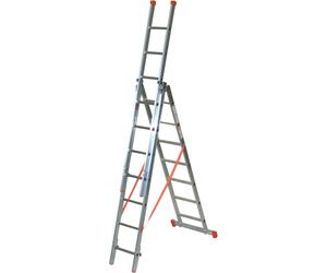 FACAL Scala in Alluminio Genia Trasformabile a Tre Rampe 7+7+7 Gradini Altezza max 502 cm - G250-3