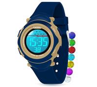 Facasu Orologio digitale bambini ragazze e ragazzi, impermeabile per bambini,luce colorata,per sport all'aria aperta,facile da leggere e regolare l'ora con allarme per bambini (Blu Scuro)