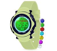 Facasu Orologio digitale bambini ragazze e ragazzi, impermeabile per bambini,luce colorata,per sport all'aria aperta,facile da leggere e regolare l'ora con allarme per bambini (Verde)