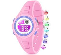 Facasu Orologio Digitale Bambini Ragazzi Ragazze con Luce Colorata,50m Impermeabile Fino,Sport all'aria Aperta,Cronometro,Allarme,Funzioni 12/24 ore,Regali Bambini dai 4 ai 15 anni (Rosa-S)