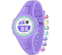 Facasu Orologio Digitale Bambini Ragazzi Ragazze con Luce Colorata,50m Impermeabile Fino,Sport all'aria Aperta,Cronometro,Allarme,Funzioni 12/24 ore,Regali Bambini dai 4 ai 15 anni (Viola-S)