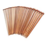 FACATH Set di ferri da maglia in bambù singolo, 36 cm, 18 paia di ferri da maglia in legno per principianti, taglia US 0-15 (2,0-10,0 mm), aghi dritti in legno, perfetti per maglioni, calze, sciarpe,