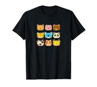 Facce di Animali Kawaii - Simpatico Design con Zoo dei Cartoni Animati e Animali Domestici Maglietta