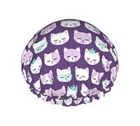 Facce di gatto Riutilizzabile Impermeabile Lavabile Regolabile Adatto a donne Tutte le lunghezze Cuffia da doccia