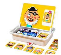 Facce magnetiche per bambini piccoli, divertente libro magnetico a doppia faccia per puzzle e pittura, giocattolo educativo per l'apprendimento prescolare, puzzle magnetico, facce magnetiche per