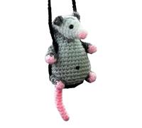 FACCHIO -Auto der Maus - gefüllte Mäuse, hintere Ansichten | Hand -knit -ästhetische Accessoires Back Dekorationen für Frauen, die im Urlaub reisen, ästhetische Accessoires für Tiere