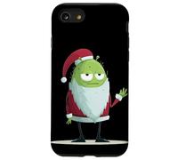 Faccia aliena scontrosa con cappello natalizio per gli amanti degli Ufo Custodia per iPhone SE (2020) / 7/8