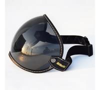 Faccia aperta universale 3/4 casco visatore a bolle a bolle motociclette di moto Capacete Lente Vintage MOTOBIKE Helmet Goggles (nero)