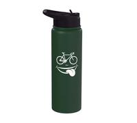 Faccia ciclista sorridente lingua fuori e occhiali da corsa Stainless Steel Insulated Water Bottle