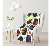 Faccia da bassotto giocosa,Coperta morbida, calda, anti-pilling, in flanella, peluche, 76 x 102 cm