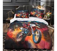 Faccia da mostro Set Di Copripiumino 3 Pezzi microfibra stampa di 3D con federa con cerniera decorazione per camera da letto Creatura fantastica copripiumino for adulti e bambini King（220x240cm）