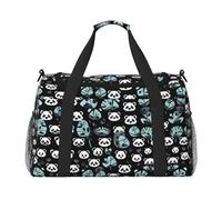Faccia da panda bianca e nera È una borsa da viaggio a tracolla portatile con grande capacità e multifunzione, un must per i viaggi all'aperto