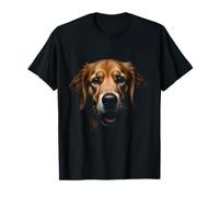 Faccia da retriever gialla per cane Golden Retriever nero Maglietta