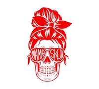 faccia da teschio di mamma Adesivi con incisione 57.6x93.8cm Decorazione carrozzeria auto Rosso