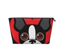 Faccia del Boston Terrier, Borsa da toilette Borsa per trucco Borsa per cosmetici Borsa da toilette da viaggio portatile