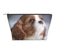 Faccia del Cavalier King Charles Spaniel, Borsa da toilette Borsa per trucco Borsa per cosmetici Borsa da toilette da viaggio portatile