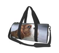 Faccia del Cavalier King Charles Spaniel, Borsone da viaggio di grande capacità Borsa rotonda Borsa da viaggio sportiva Borsa da viaggio Borsa da fitness