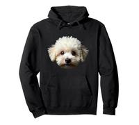 Faccia di Bichon Frise Cane Bichon Nero Felpa con Cappuccio