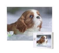 Faccia di Cavalier King Charles Spaniel,Puzzle in legno da 500 pezzi, gioco di famiglia, puzzle per adulti e adolescenti, decorazioni per la casa