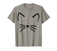 Faccia di gattino Carino Allegro Gatti Amante cuore Gatto Positività Maglietta