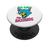 Faccia di gatto tono muto nel design urbano stencil PopSockets PopGrip Adesivo