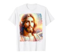 Faccia di Gesù Cristo Maglietta con Stampa Grafica Economica