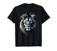Faccia di leone con occhi blu luminosi amanti del leone Maglietta