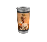 Faccia Disgustata Summer Orange Spritz Cocktail Ragazze Bicchiere termico in acciaio inox doppia parete