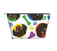 Faccia giocosa del bassotto, Borsa da toilette Borsa per trucco Borsa per cosmetici Borsa da toilette da viaggio portatile