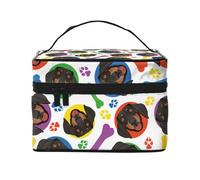 Faccia giocosa del bassotto, Borsa per il trucco Borsa per cosmetici Borsa da toilette da viaggio portatile Astuccio per matite Astuccio da toilette