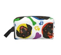 Faccia giocosa del bassotto, Borsa per il trucco Borsa per cosmetici Borsa da viaggio portatile da viaggio Borsa per trucco Organizer
