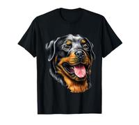Faccia ritratto pittura ad acquerello Cool regalo Rottweiler Maglietta