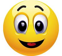 FACCIA sorridente Tappetino per mouse, rotondo, Ø 22 cm, in gomma speciale estremamente resistente allo strappo