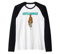 Facciamo rimbalzare Canguro su Un Bastone Pogo Maglia con Maniche Raglan